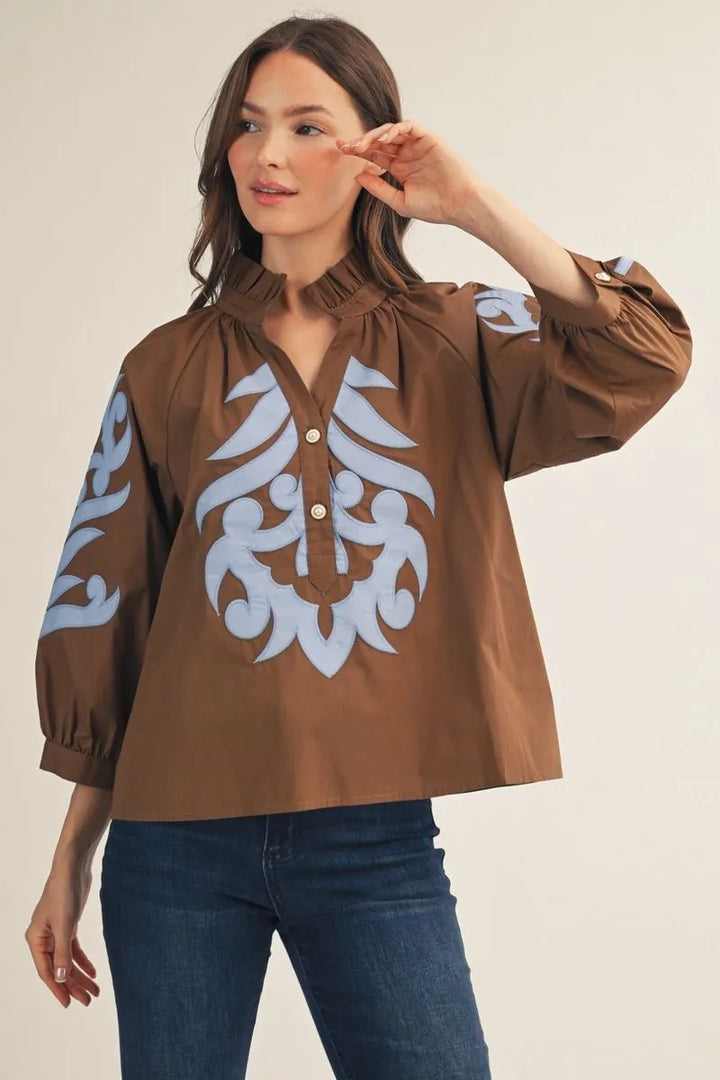 Western Applique Blouse