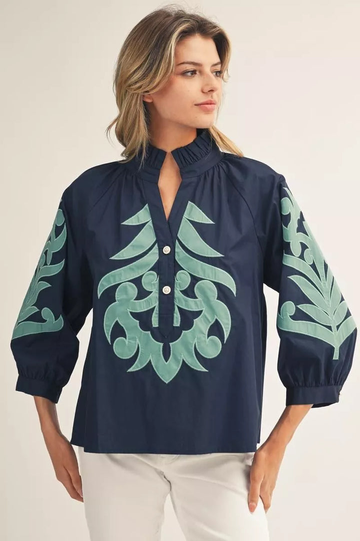 Western Applique Blouse