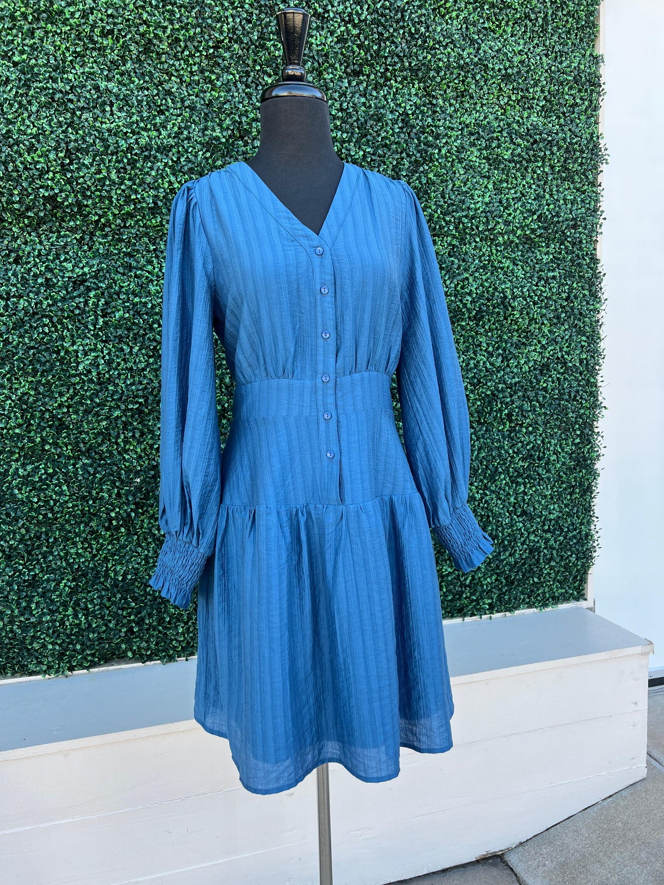 Hourglass Dusty Blue Dress | High End Women's Online Boutique