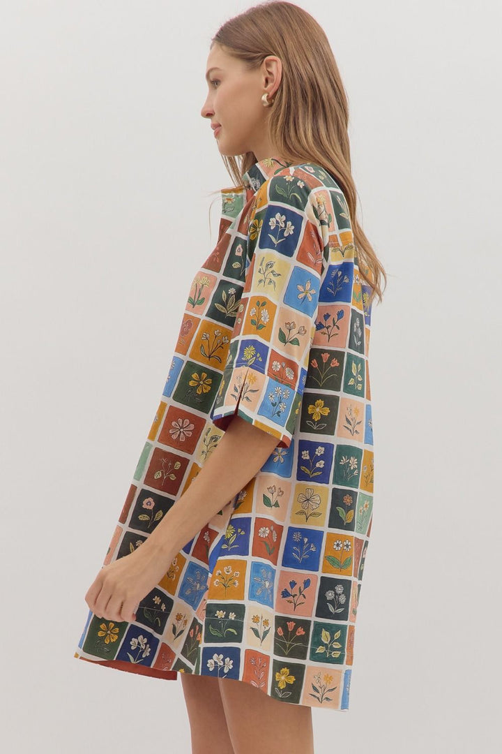 Botanical Print Dress