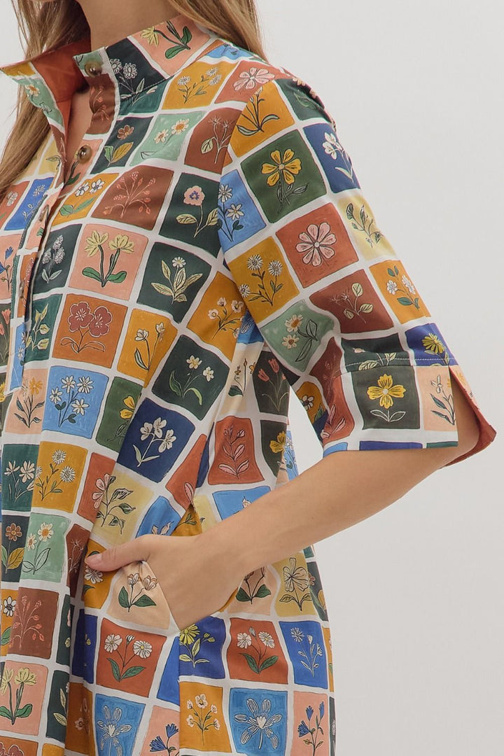 Botanical Print Dress