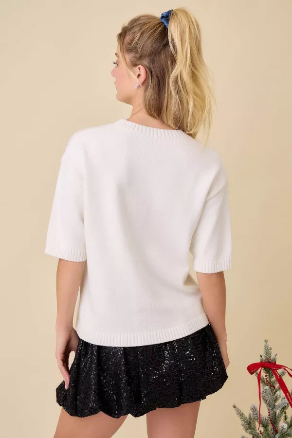 Short Sleeve Nutcracker Sweater