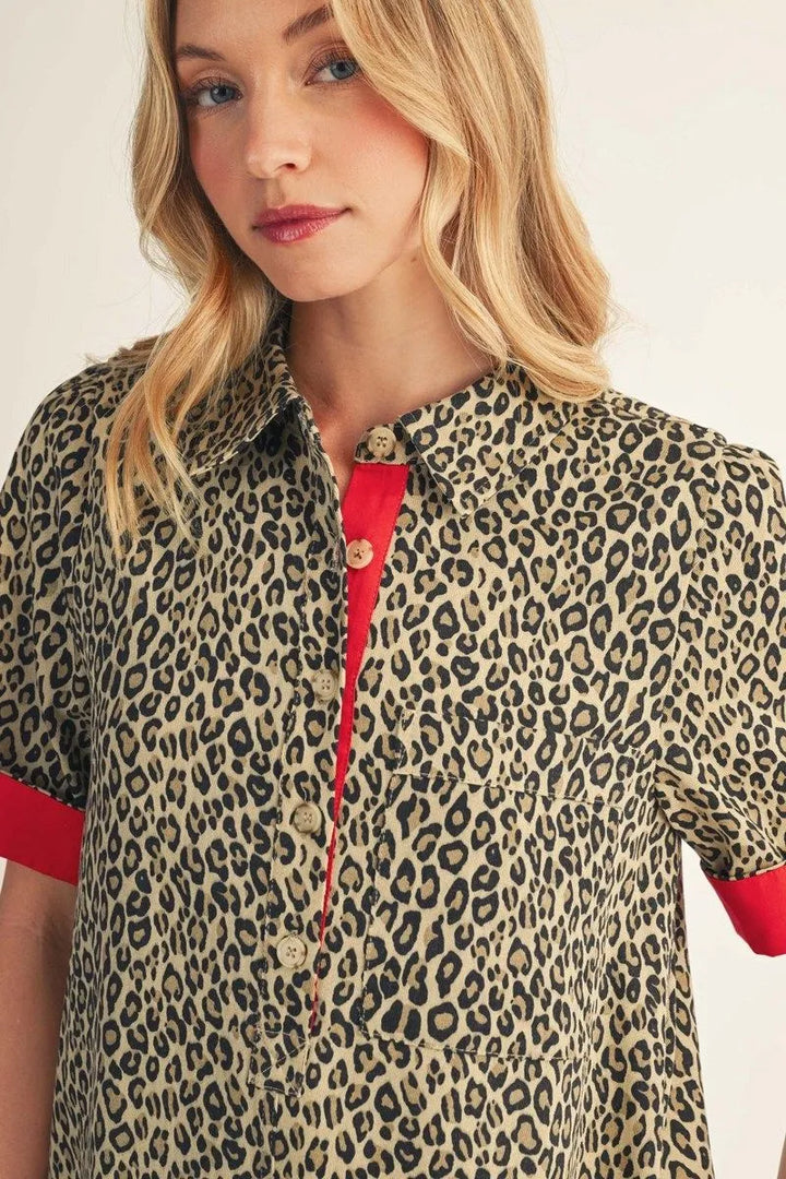 Cotton Leopard and Red Dress