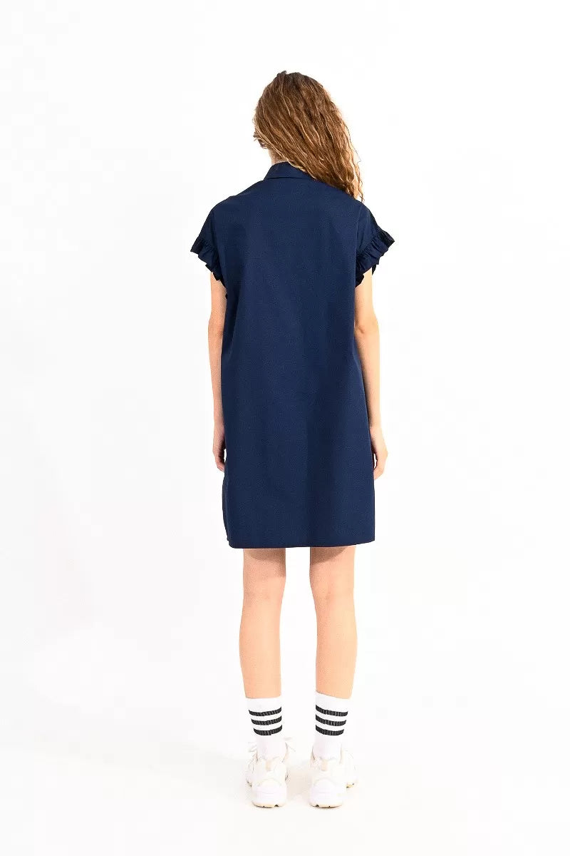 molly bracken cotton shirt dress boutique online navy