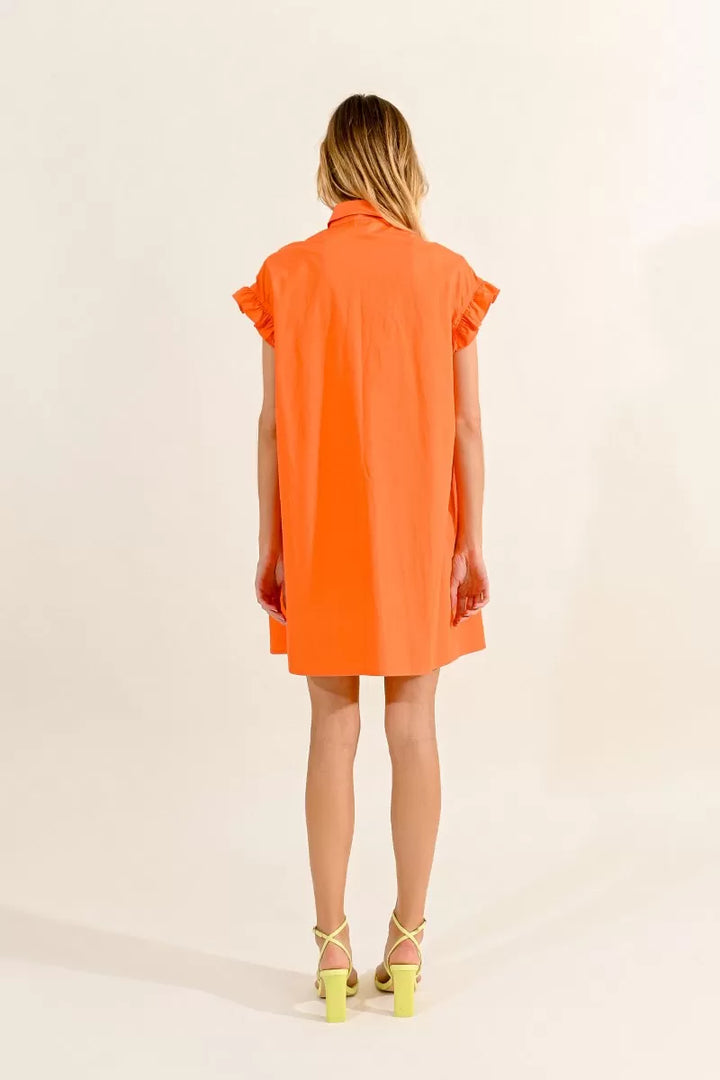 molly bracken cotton shirt dress boutique online orange