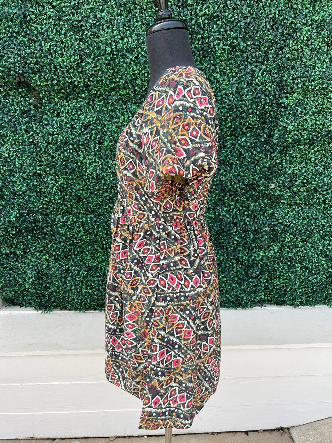 Elastic V Neck Dress | Fall Printed Dress Boutique | Online Store Geometric / M Elastic V Neck Dress | Fall Printed Dress Boutique | Online Store Geometric / M