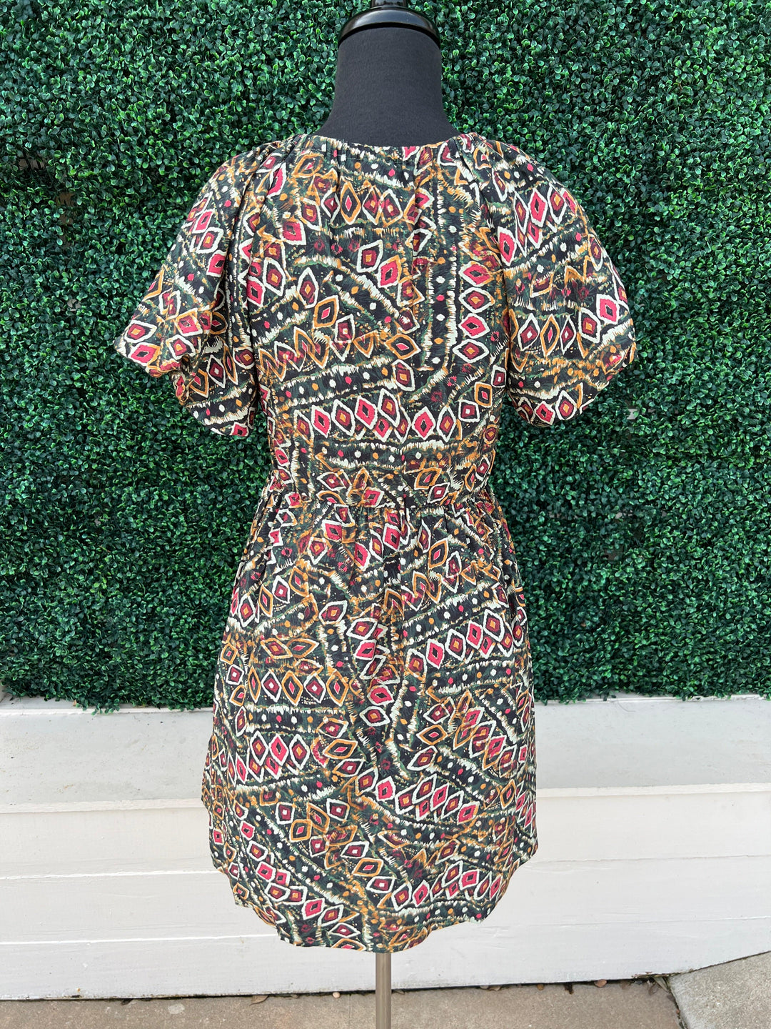 Elastic V Neck Dress | Fall Printed Dress Boutique | Online Store Geometric / M Elastic V Neck Dress | Fall Printed Dress Boutique | Online Store Geometric / M