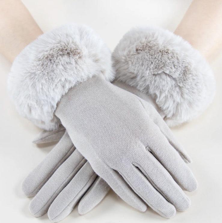Faux fur touch screen colorful gloves womens stocking stuffer ideas 