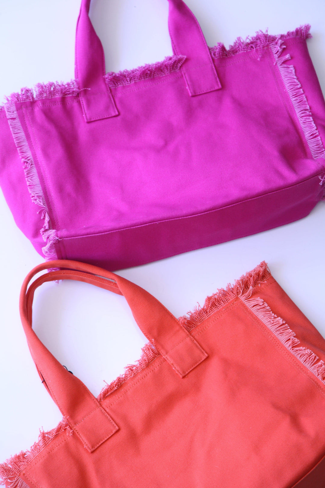 Bright pink and orange beach bag