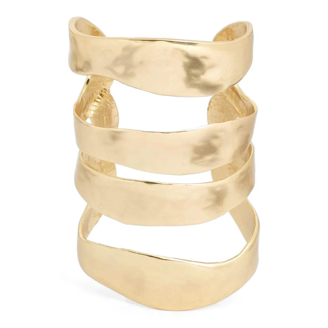 Karine Sultan gold four row cuff womens gift boutique tres chic houston