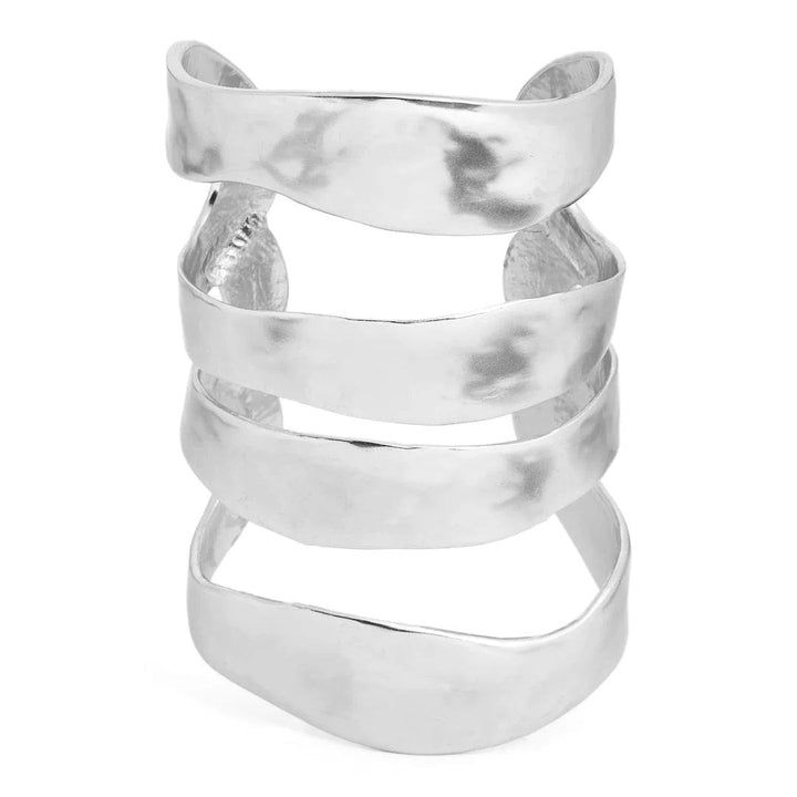 Karine Sultan silver four row cuff womens gift boutique tres chic houston