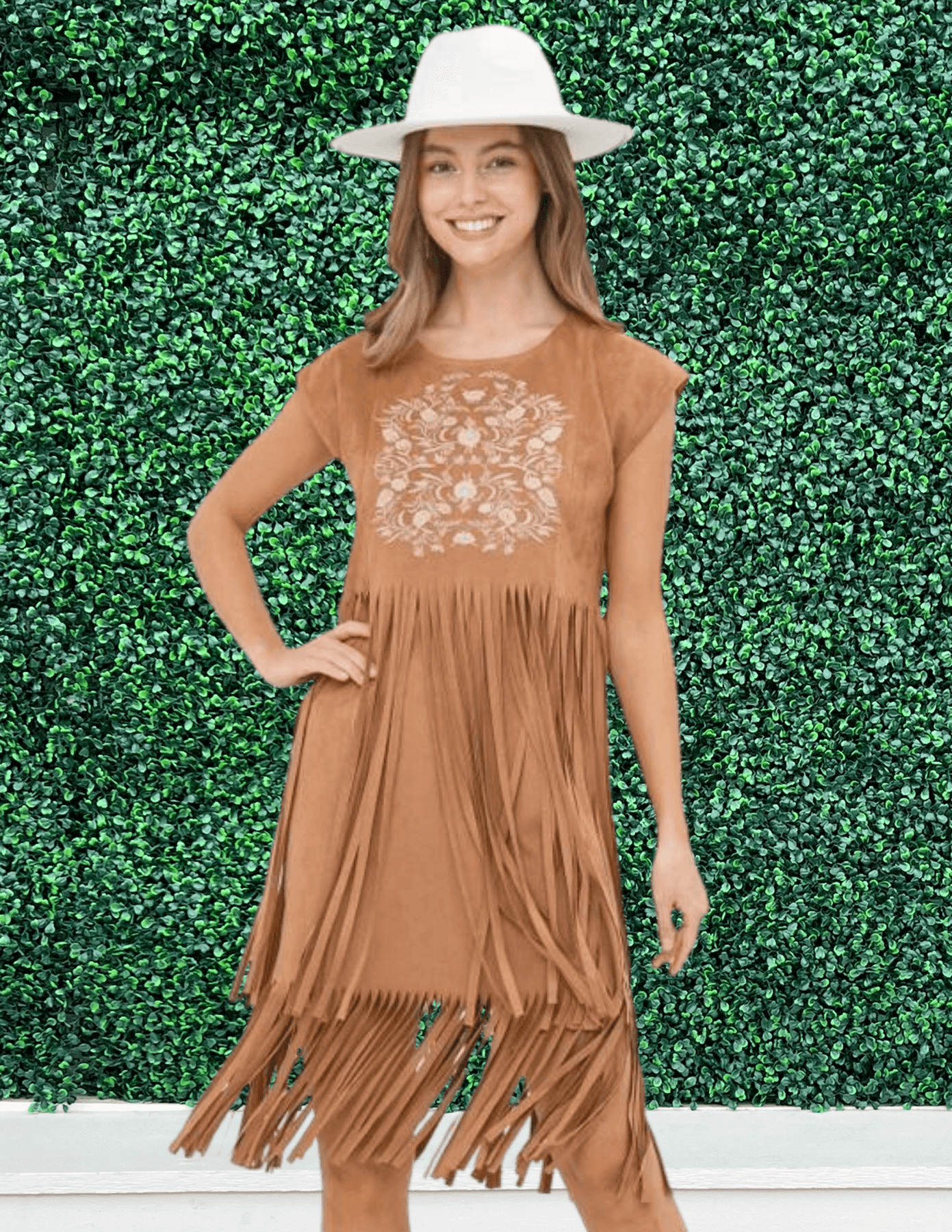 green emerald velvet dress Sleeveless Embroidered Fringe Gown main image 0