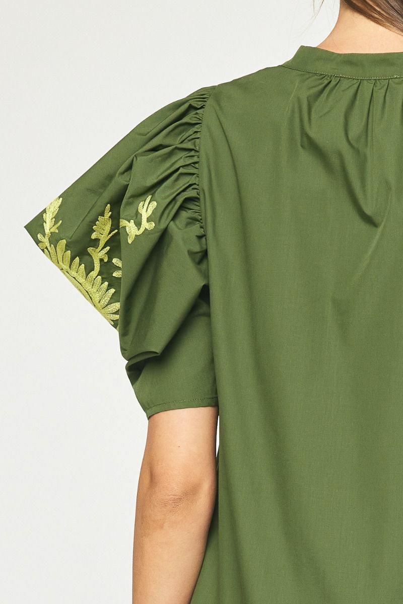 Olive and Lime Dress Entro Brand Dresses | Floral Embroidered Olive / M Olive and Lime Dress Entro Brand Dresses | Floral Embroidered Olive / M