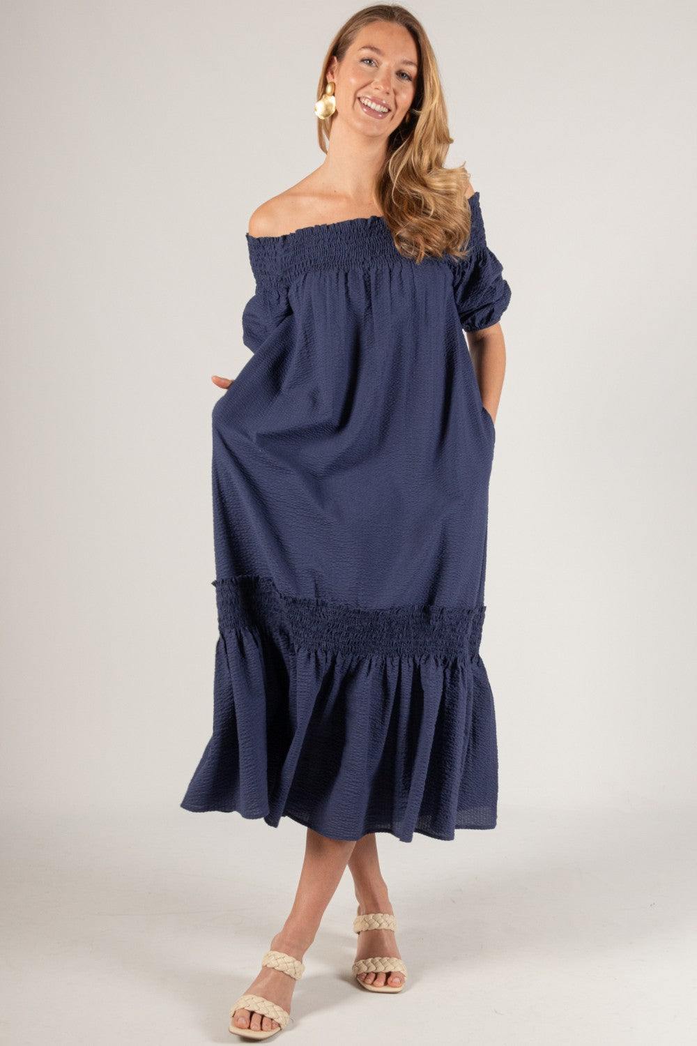 Off The Shoulder Midi Dress | Women's Dresses Boutique | Summer Maxi Trs Chic Boutique Off The Shoulder Midi Dress | Women's Dresses Boutique | Summer Maxi Trs Chic Boutique