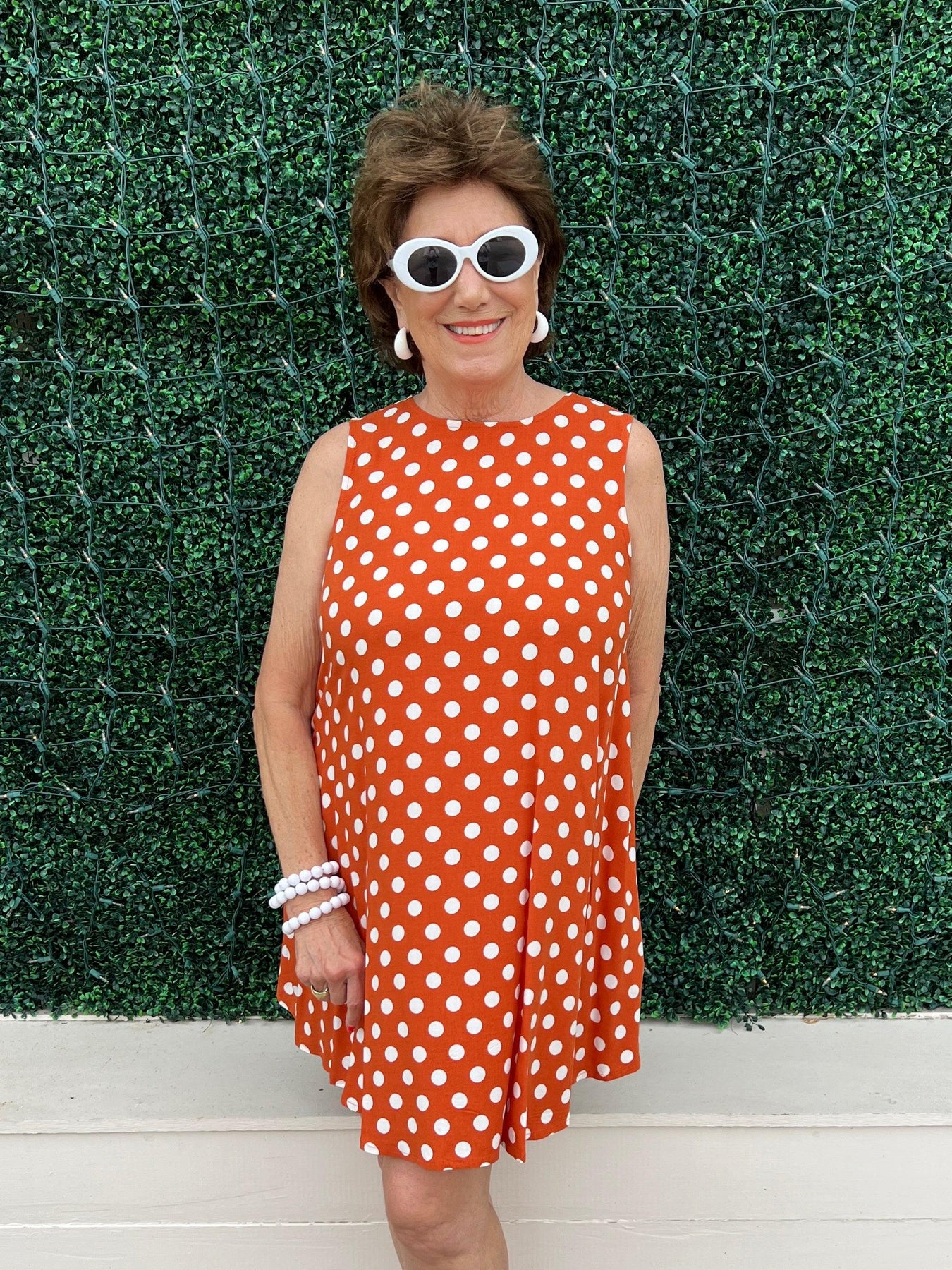 Burt Orange Polka Dot Dress Burt Orange Polka Dot Dress