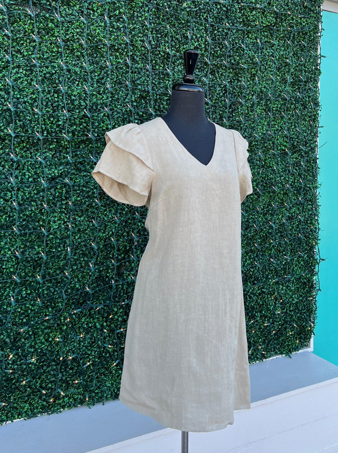 Linen Flutter Dress | Dolce Cabo Brand | Tres Chic Boutique Natural / XS Linen Flutter Dress | Dolce Cabo Brand | Tres Chic Boutique Natural / XS