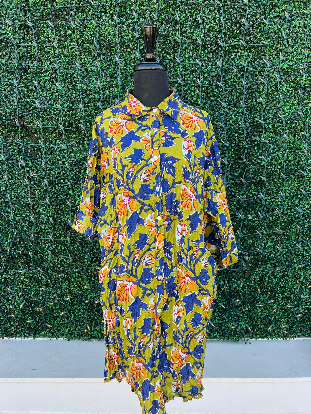 Chartreuse JIJI Button Down Dress dressaddict brand tres chic boutique
