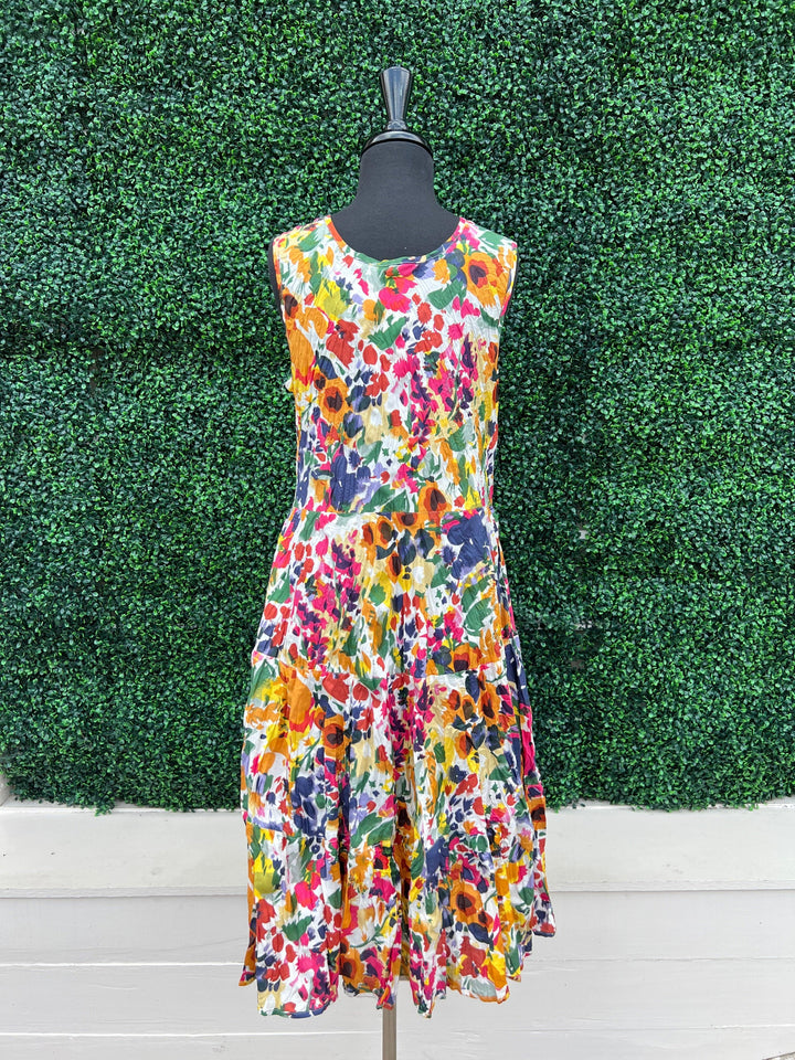 dress addict cotton colorful prints dresses boutique tres chic-  sleeveless colorful