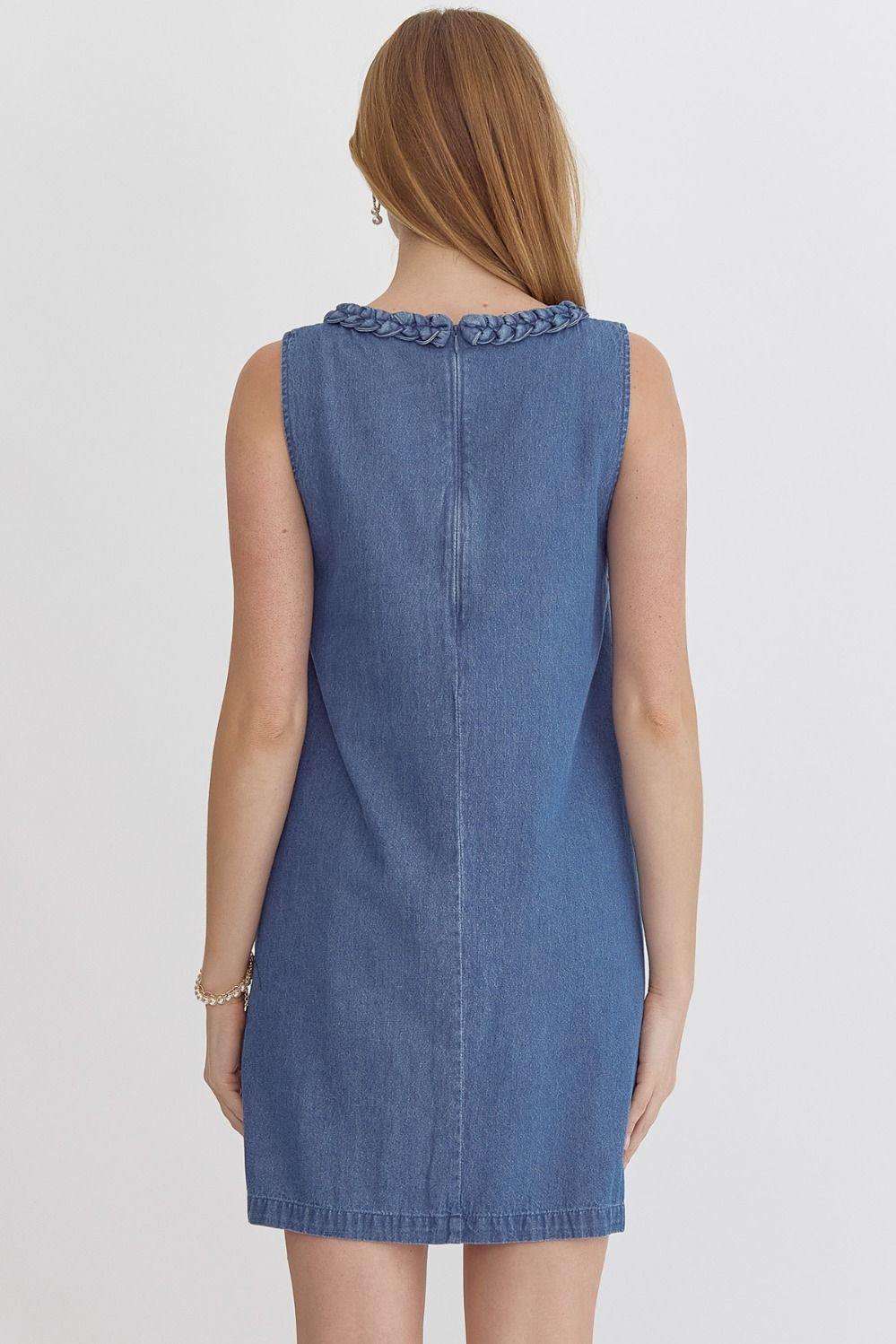 white christmas dresses Braided Denim Dress | Jackie O Style Dress