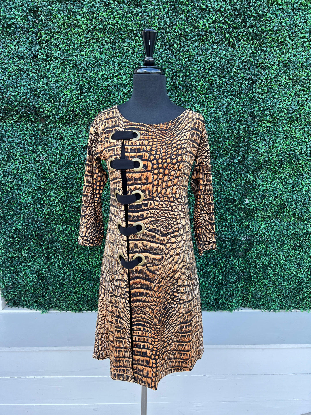 Reptile Grommet Dress | Eva Varro Dresses | Tres Chic Boutique Brown/Black / S Reptile Grommet Dress | Eva Varro Dresses | Tres Chic Boutique Brown/Black / S