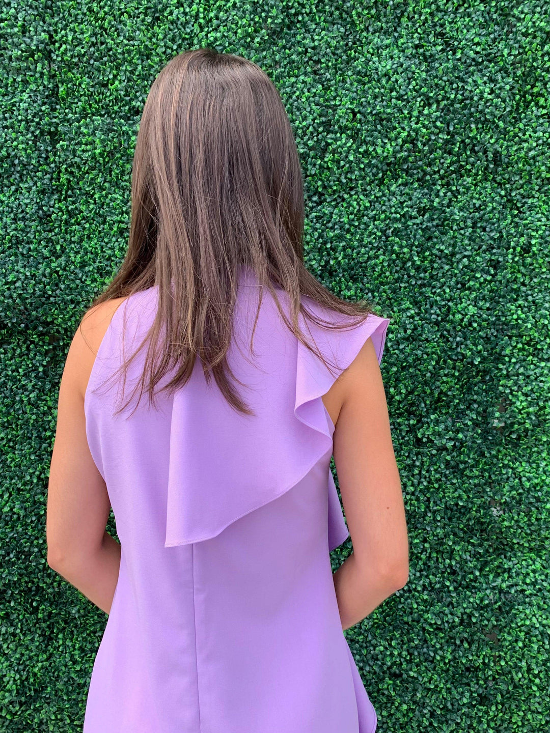 Light purple dress with ruffle from Tres Chic