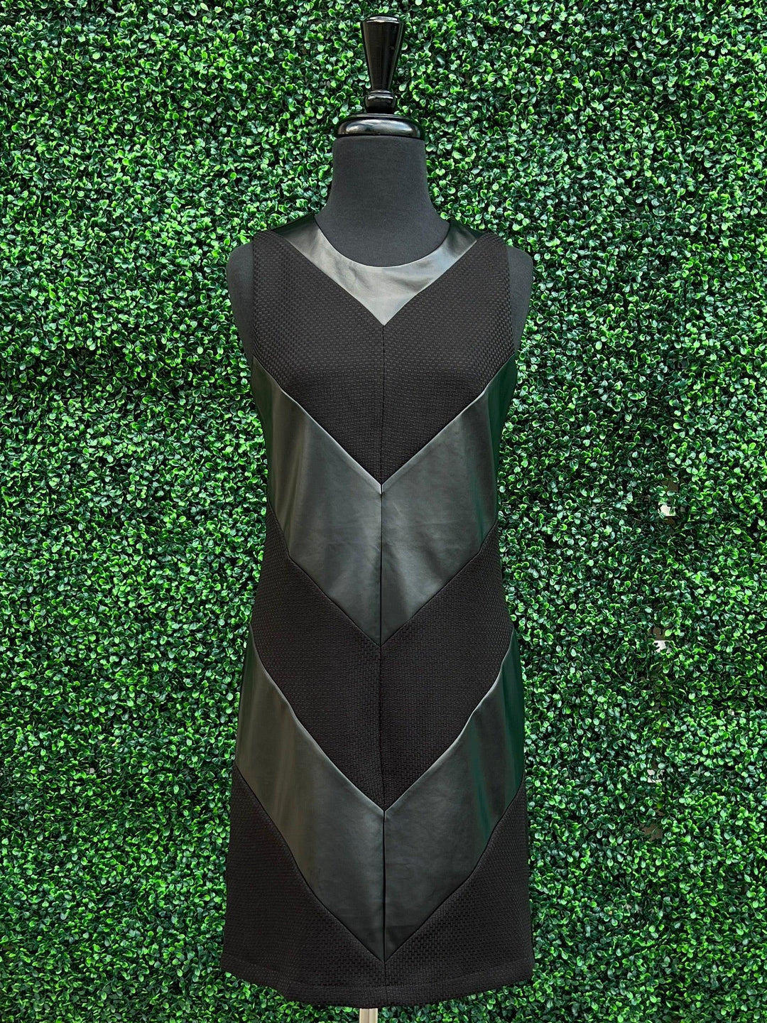 Vegan Leather Chevron Dress Vegan Leather Chevron Dress