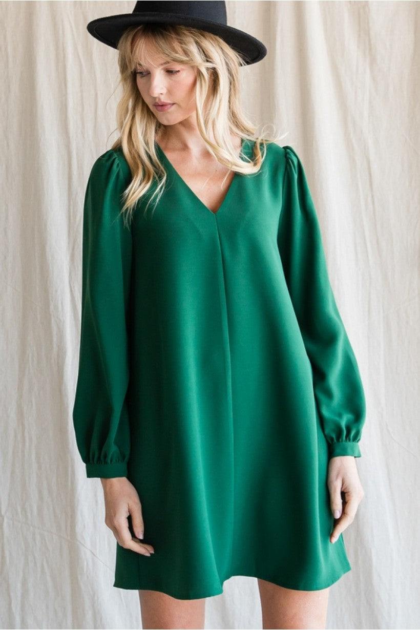 Green Forest Dress | Holiday Green Long Sleeve Dresses Trs Chic Boutique Green Forest Dress | Holiday Green Long Sleeve Dresses Trs Chic Boutique