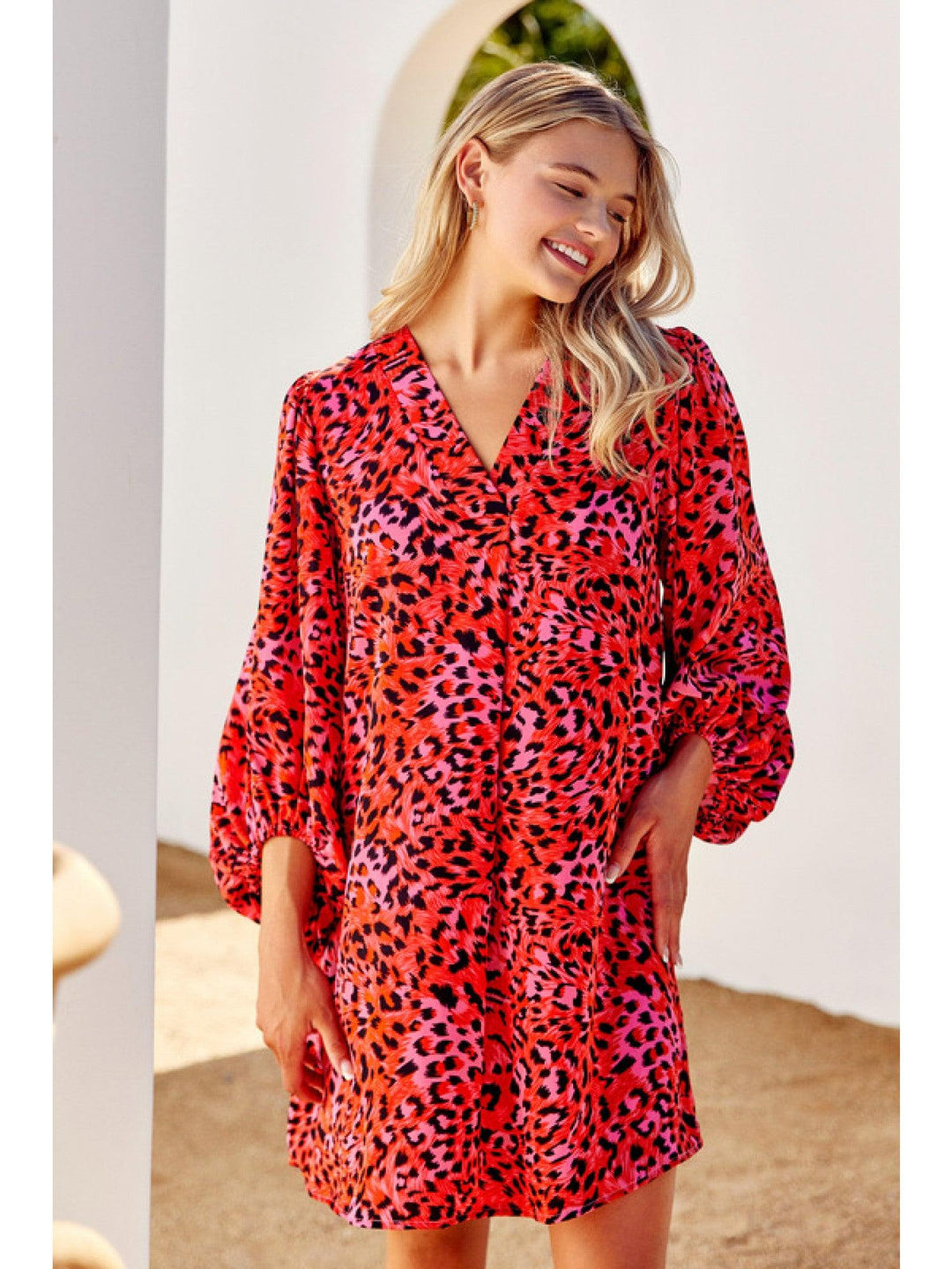 Red and Pink Leopard Dress Red and Pink Leopard Dress