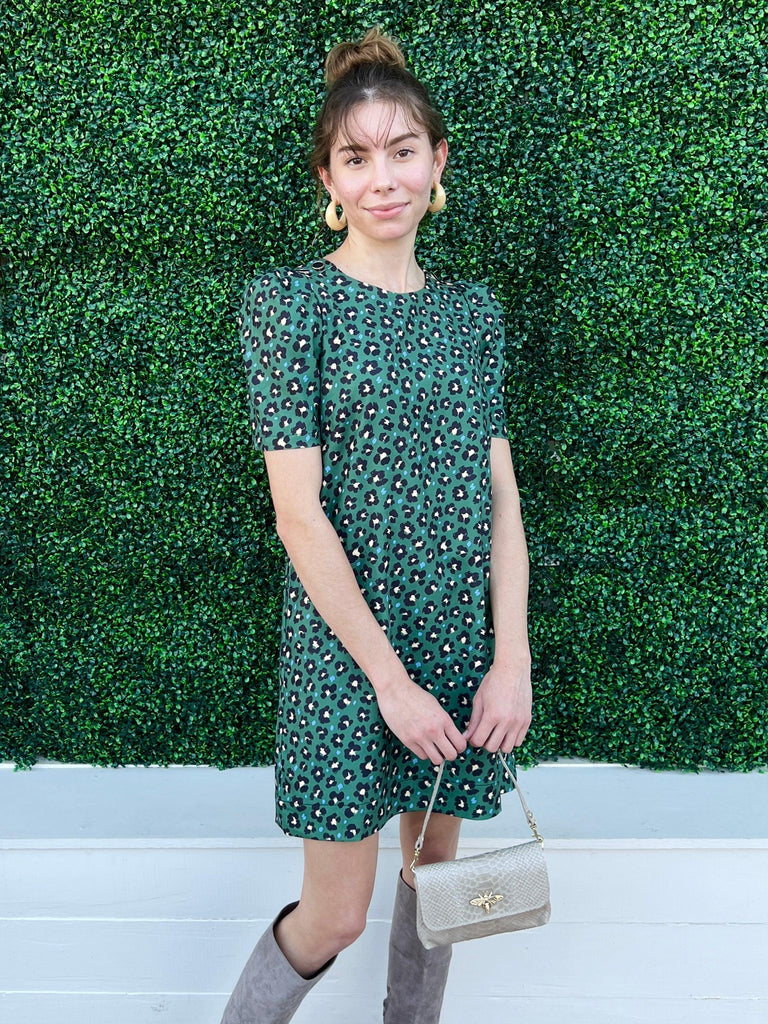 Green Chic Leopard Print Dress | Joy Joy Green/Black / M Green Chic Leopard Print Dress | Joy Joy Green/Black / M