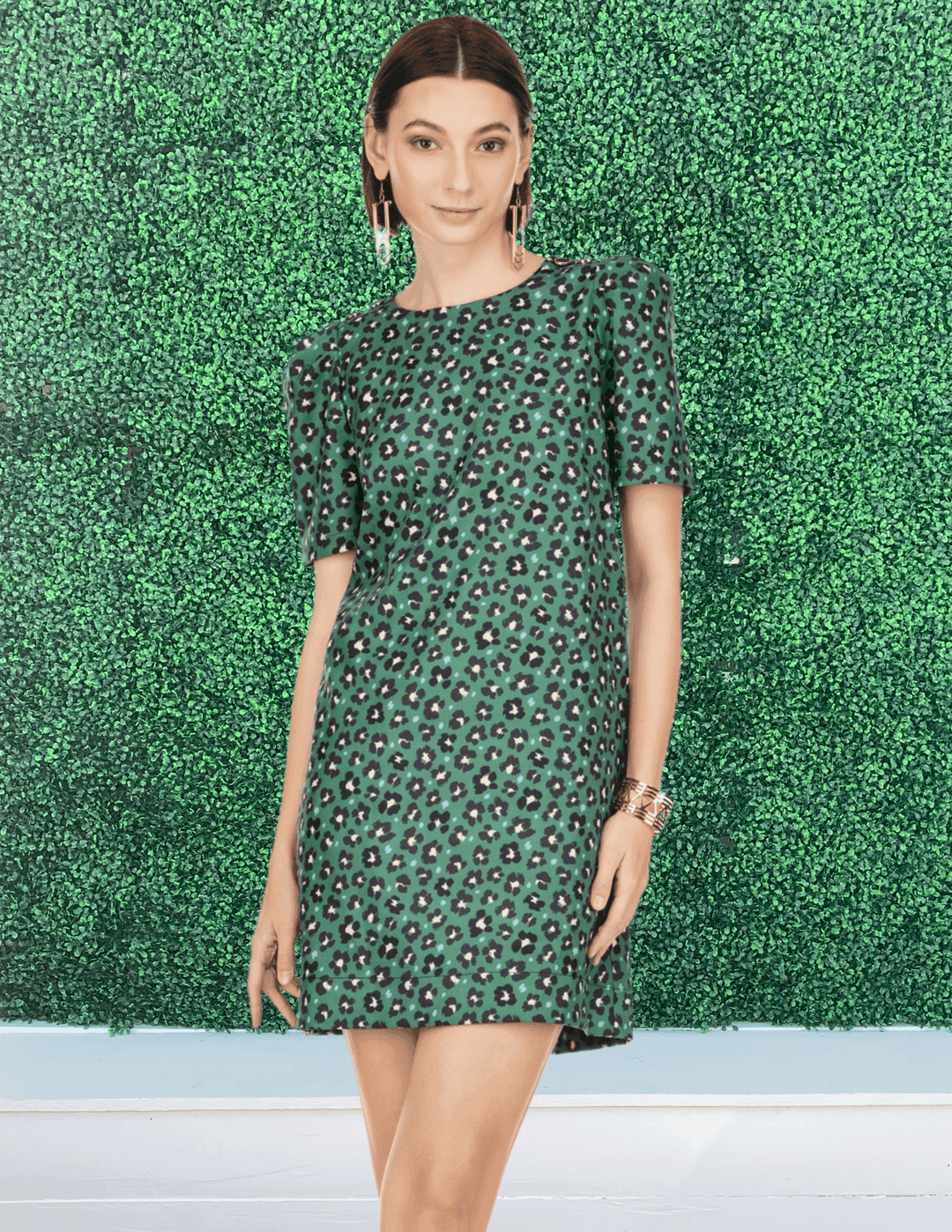 Green Chic Leopard Print Dress | Joy Joy Green/black / M Green Chic Leopard Print Dress | Joy Joy Green/black / M