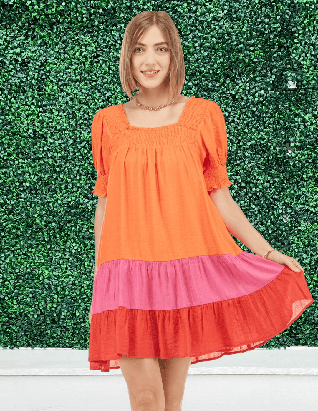 rainbow orange dress Pink City Prints Amour Dress