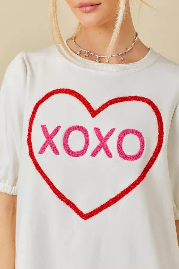 valentines day womens trendy boutique dress with xoxo and heart mainstrip brand