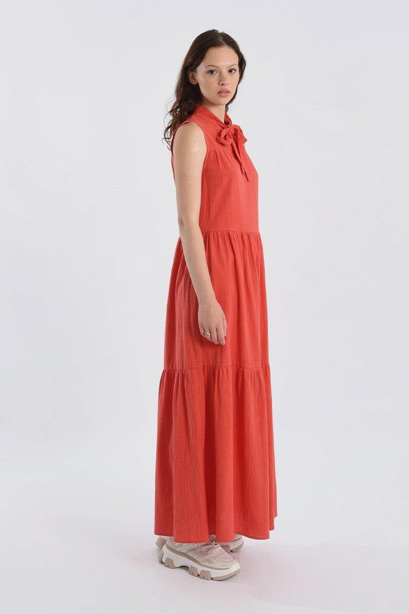 long maxi coral orange dress boutique online