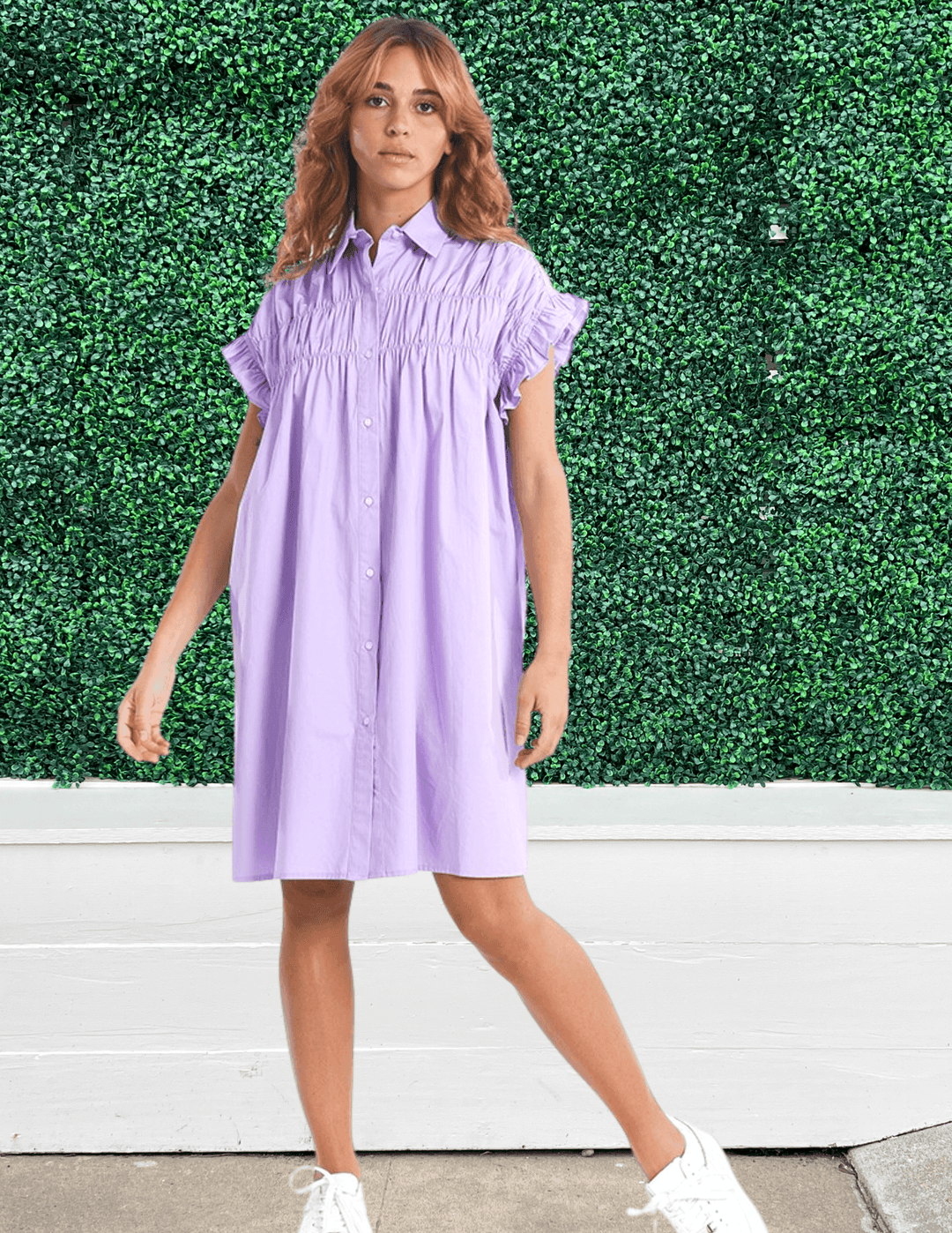 molly braken lavender lilac cotton dress shirt riffle