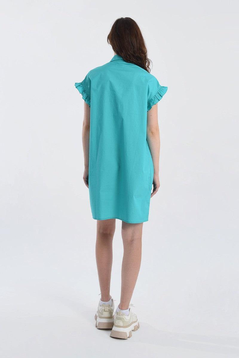 tres chic houston turquoise dress summer spring