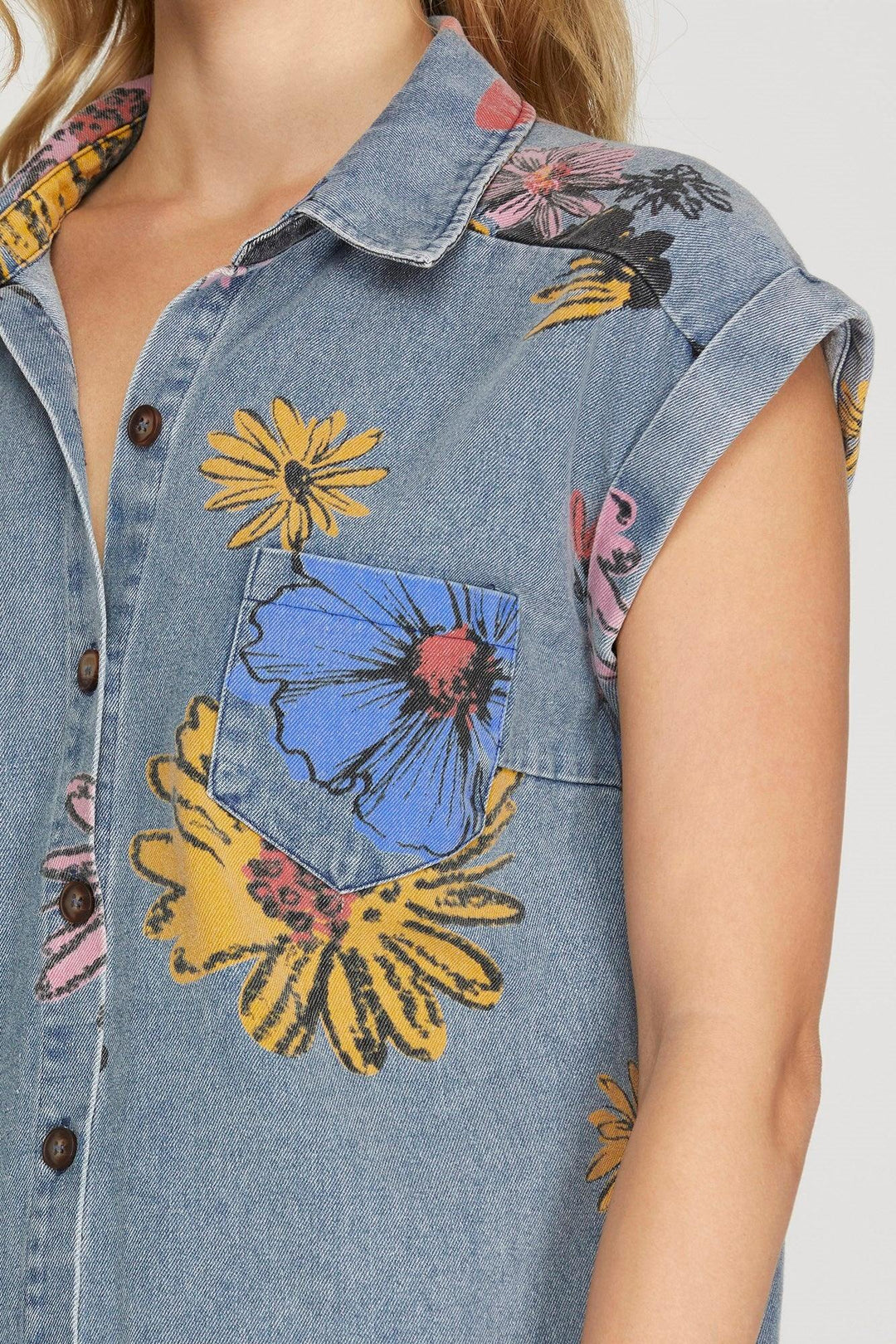 she and sky denim dress She & Sky The Mallory Denim Dress