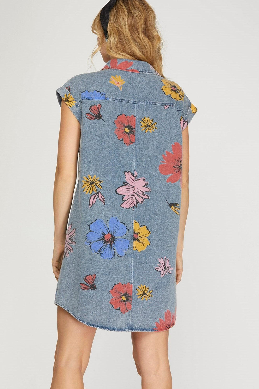 Floral Denim Dress Floral Denim Dress