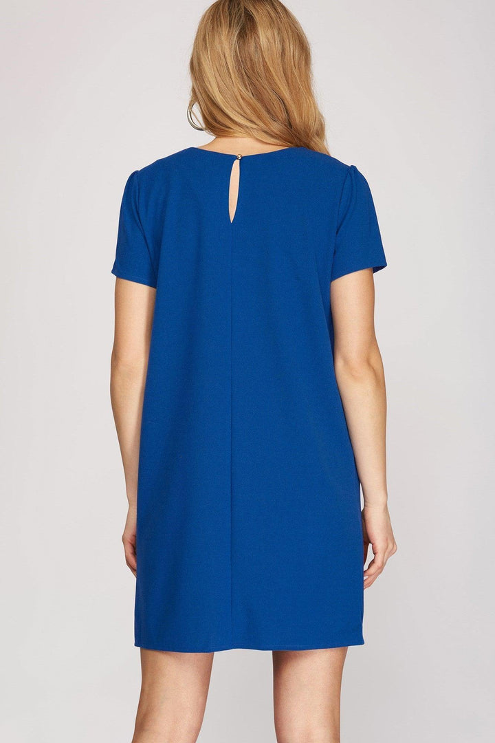 royal blue and magenta easy short sleeve dress store 