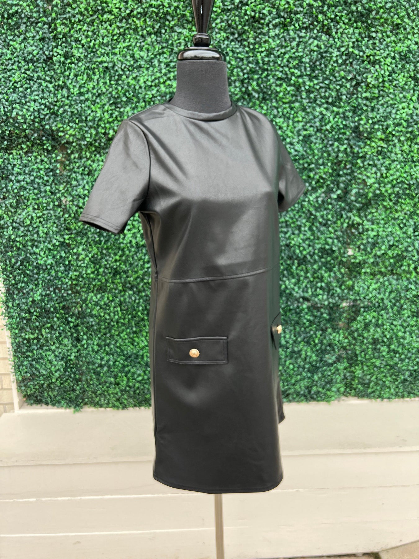 Faux Leather Jackie Dress | Women's Dress Boutique