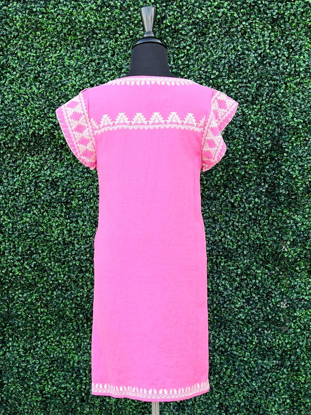 mexican dresses embroidered pink cheap