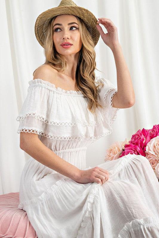 Crochet Off the Shoulder Maxi