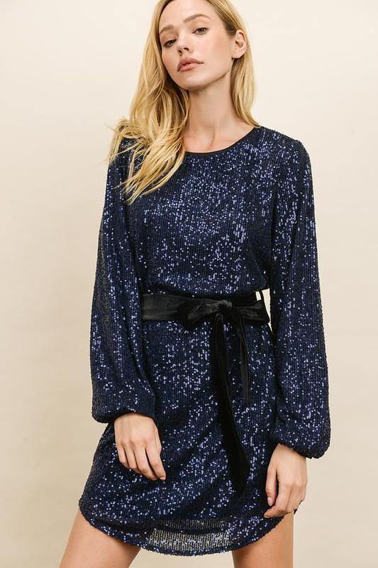 sequin bubble dress ONE SHOULDER SEQUIN BUBBLE DRESS