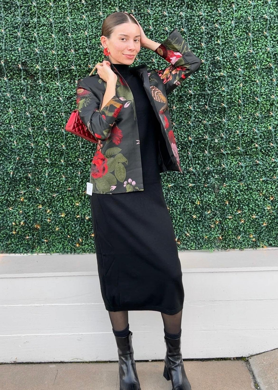 black midi sweater dress sleeveless mock neck after 5 cocktail or casual