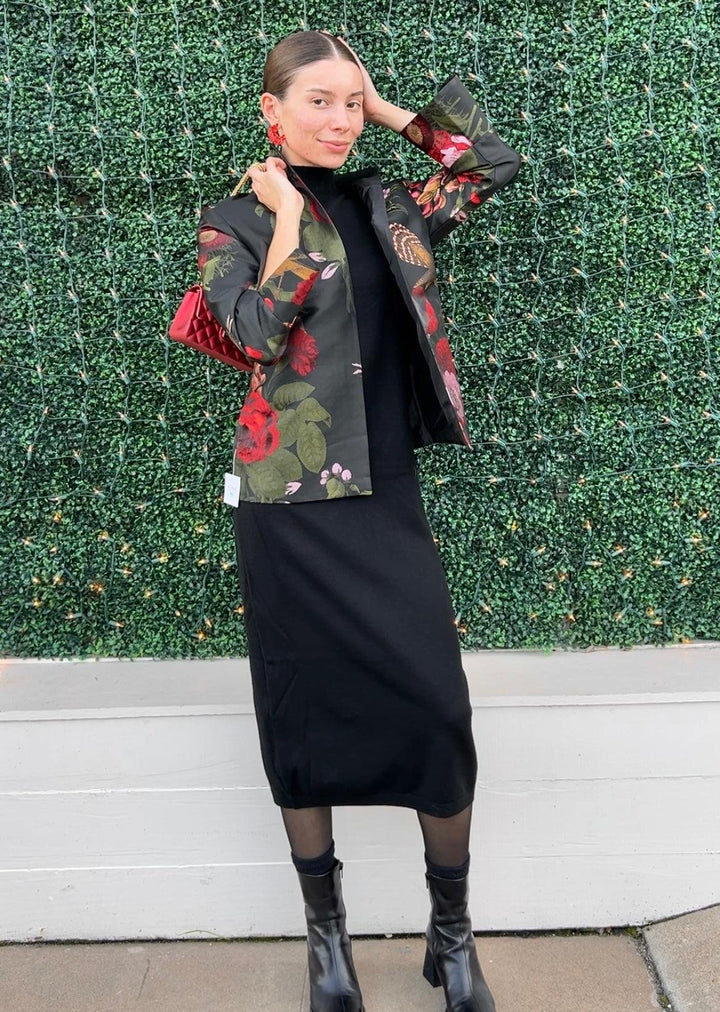 black midi sweater dress sleeveless mock neck after 5 cocktail or casual