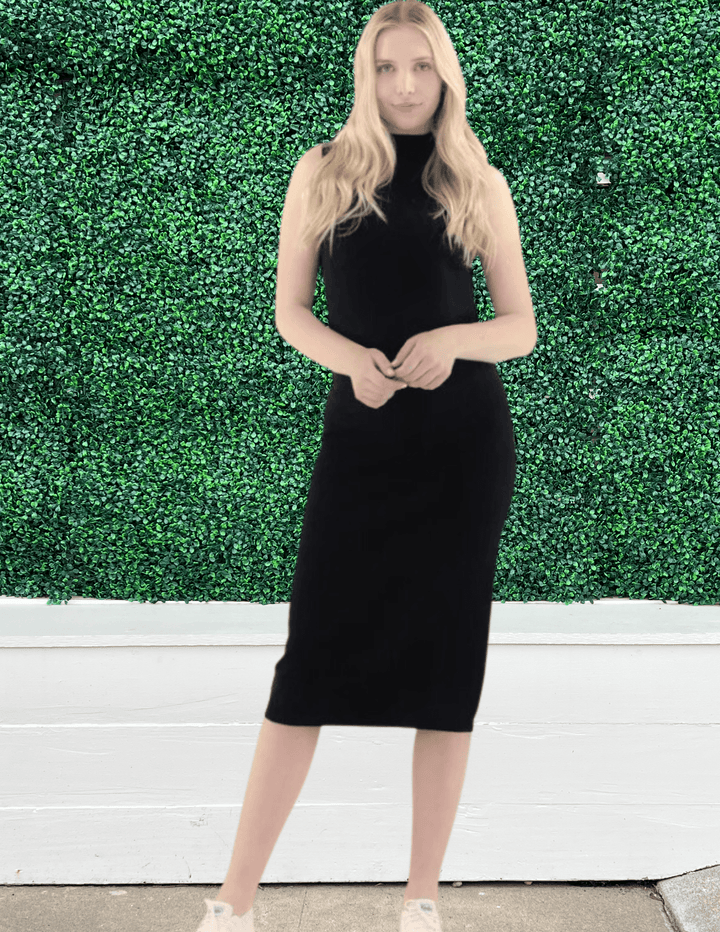 midi dress black sweater mock neck dresses boutique online