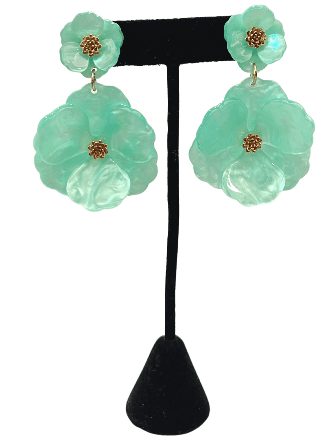 double flower earring post spring summer boutique