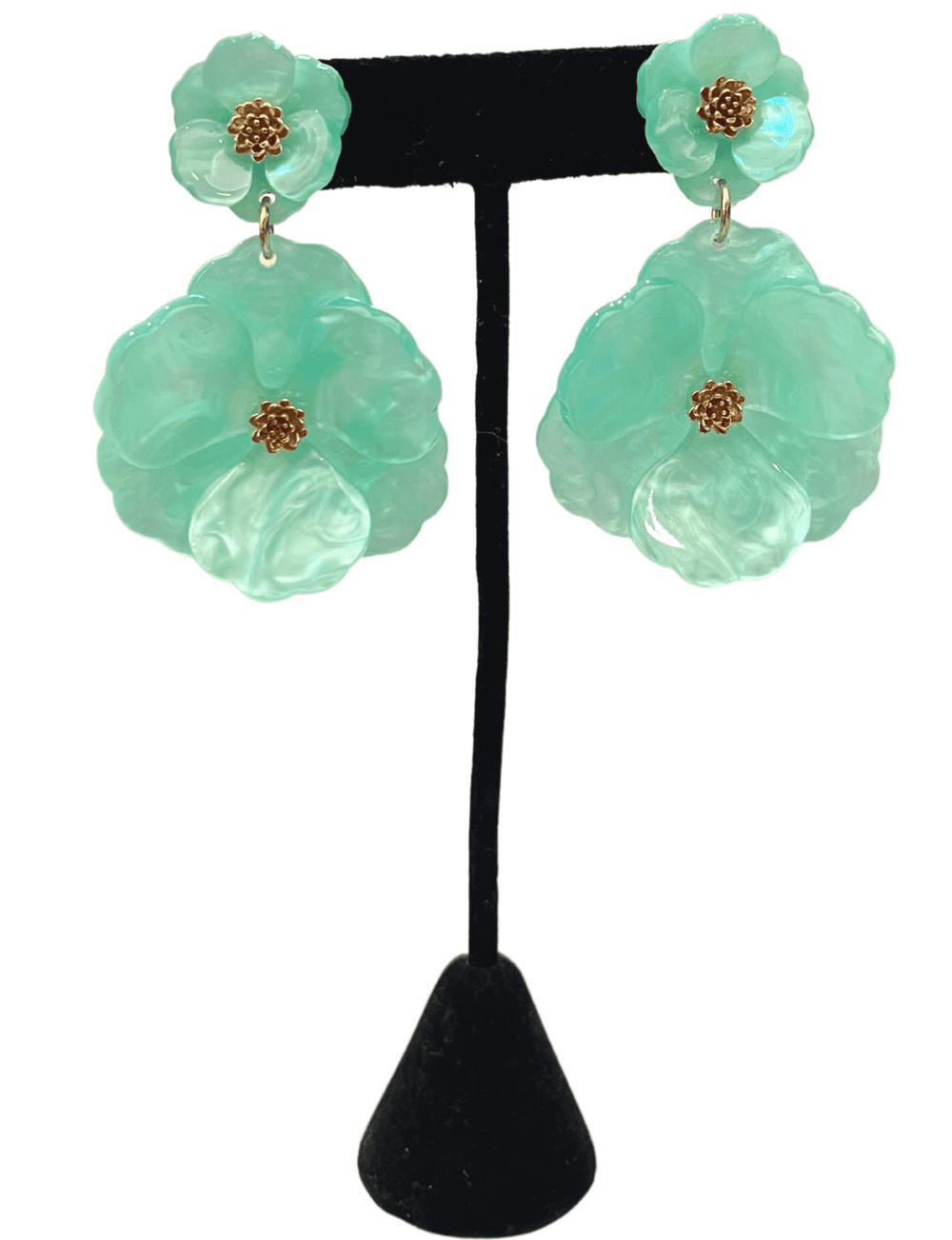 double flower earring post spring summer boutique