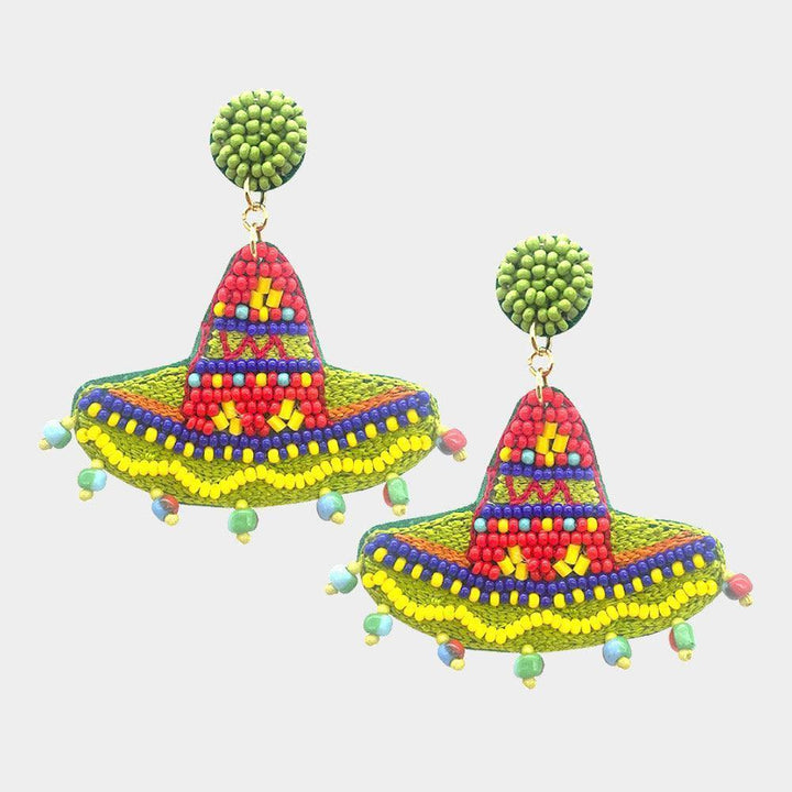 Beaded Sombrero Earrings - Très Chic