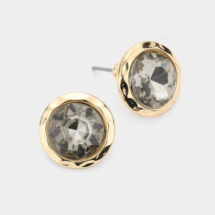 Round Stone Stud Earrings - Très Chic