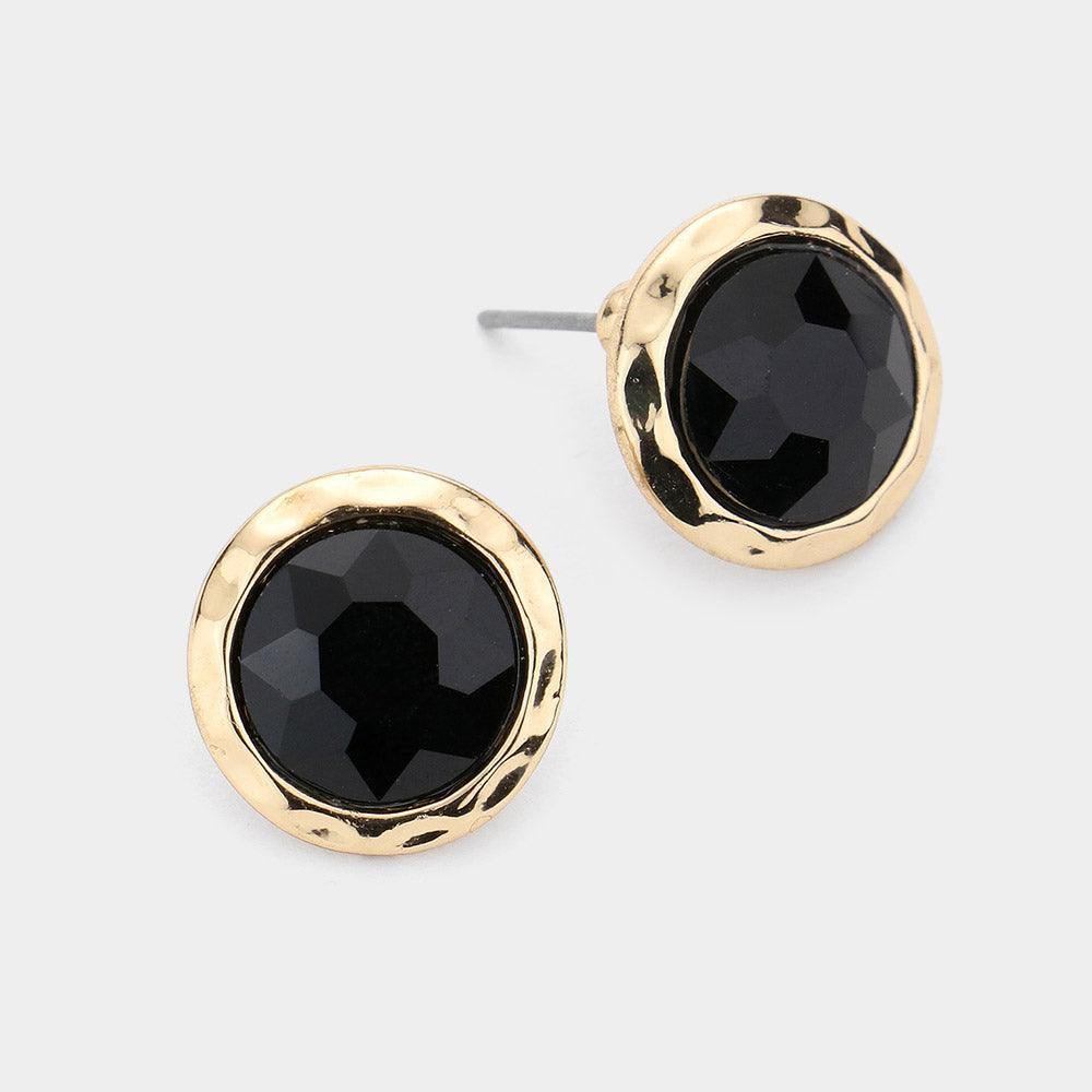 Round Stone Stud Earrings - Très Chic